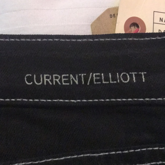 Current Elliott The Skinny Ankle Black Southwest Aztec Print Jeans Size 23 NEW - Picture 8 of 12